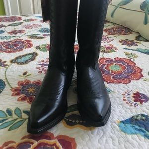 NWT Laredo Black Stovepipe Cowboy Boots 8.5